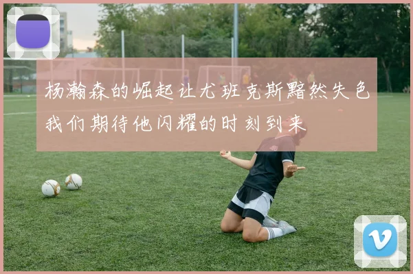 杨瀚森的崛起让尤班克斯黯然失色我们期待他闪耀的时刻到来